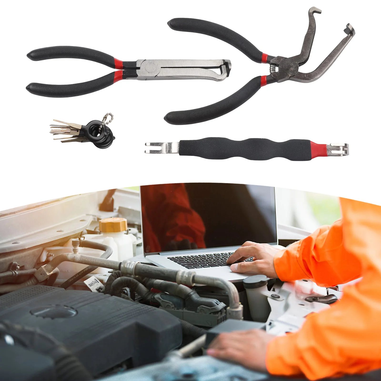 

3Pcs Car Electrical Disconnect Pliers With 8 Pcs Terminal Removal Tools Automotive Electrical Disconnect Pliers