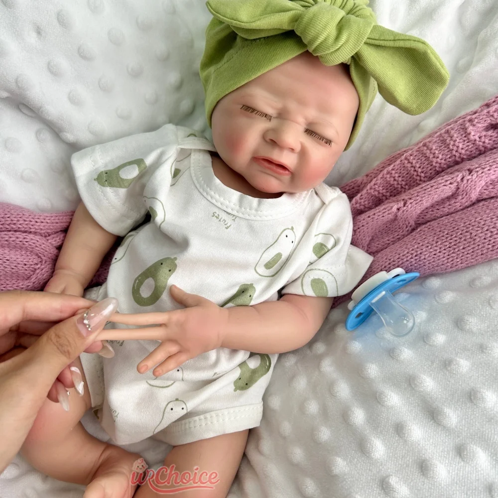 18インチのフルソフトシリコン製リボーンドール、男の子、手作り、洗える、リアルな特徴、快適さと感情的なサポートを提供、子供のおもちゃ