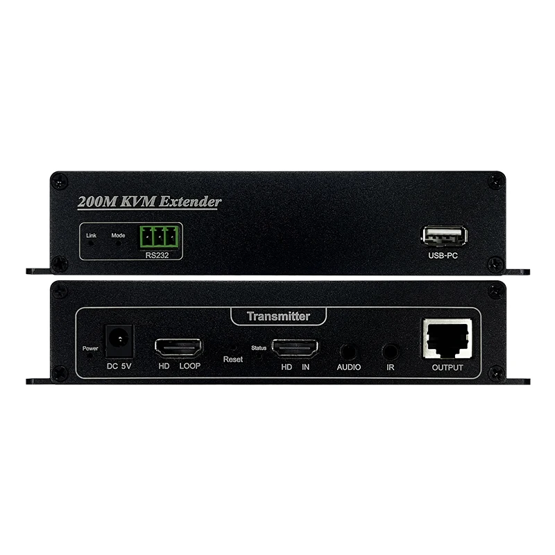 AMS-HE200 HD KVM IP Extender Support 200M Video Transmission Over CAT5e/6 Cable for HD Video Transmission with USB Control