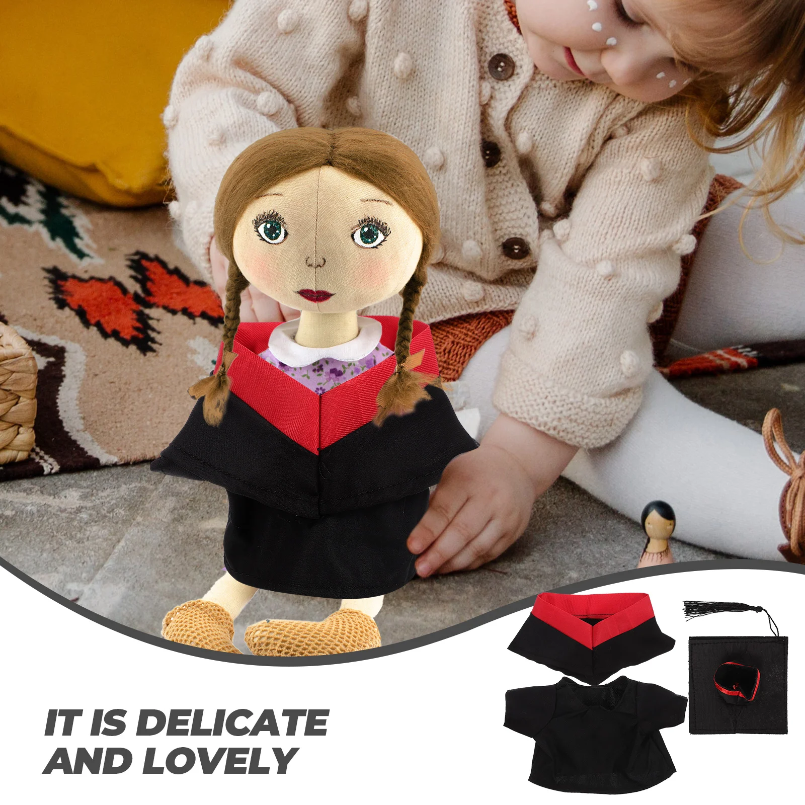 Hats Gifts Graduation Gown Decor Clothing Clothes for Plush Dolls Outfits Dress up Style Baby