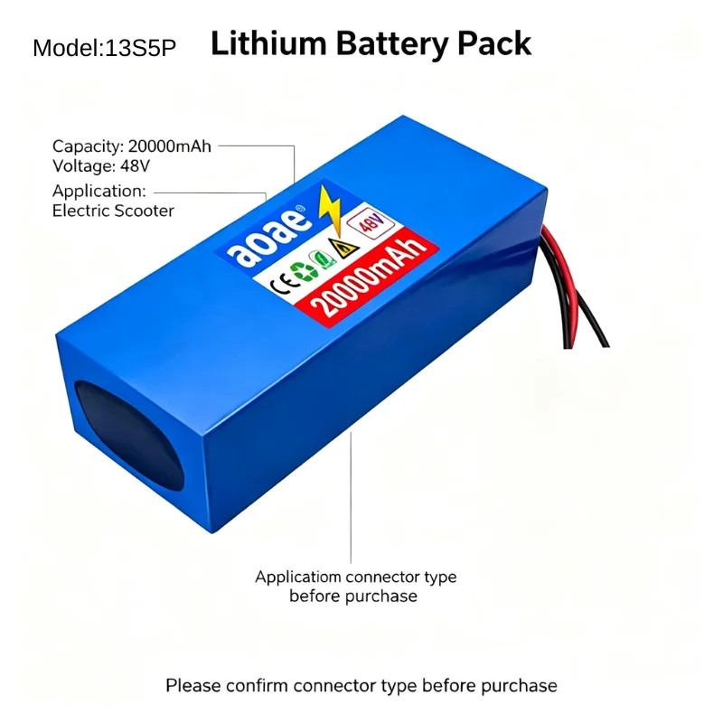For 48V 20000mAh Electric scooter battery 13s5p Lithium Battery pack 100%New Original Pack 1500W Citycoco Built in 30A BMS