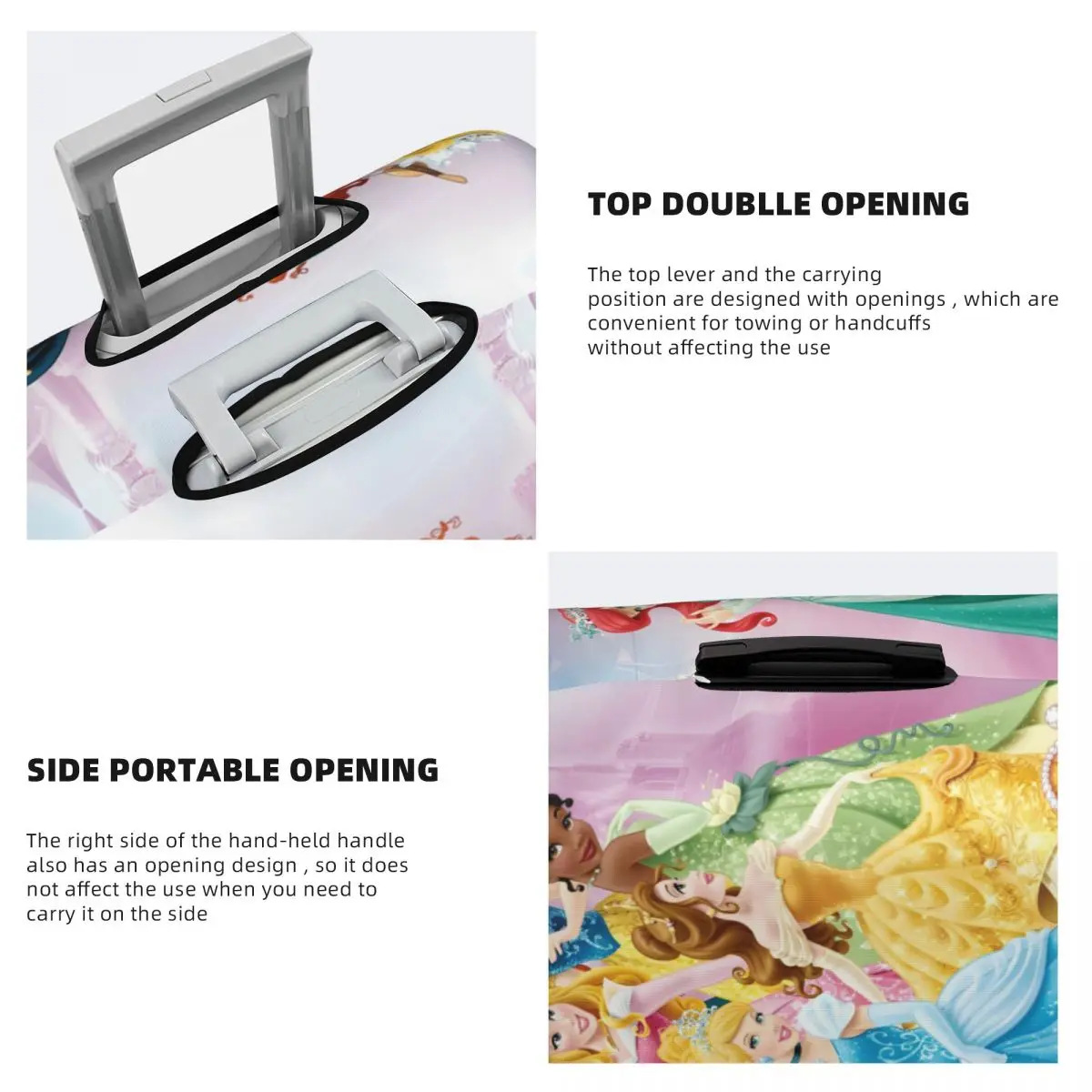 مخصص الأميرة السفر الأمتعة غطاء مرونة رائعتين الكلاسيكية أنيمي الكرتون غطاء حقيبة حامي صالح 18-32 بوصة #4