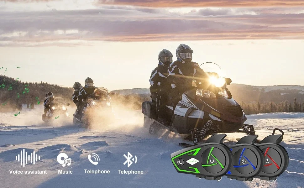 S3 1000M Helmet Interphone Bluetooth Headset Waterproof Motorcycle RGB Ambient Light