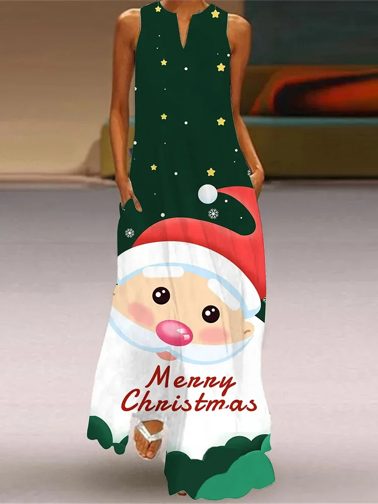 

Рождественская елка, платье с 3D принтом, модное сексуальное платье с v-образным вырезом, праздничное длинное платье для ужина, уличное модное женское платье