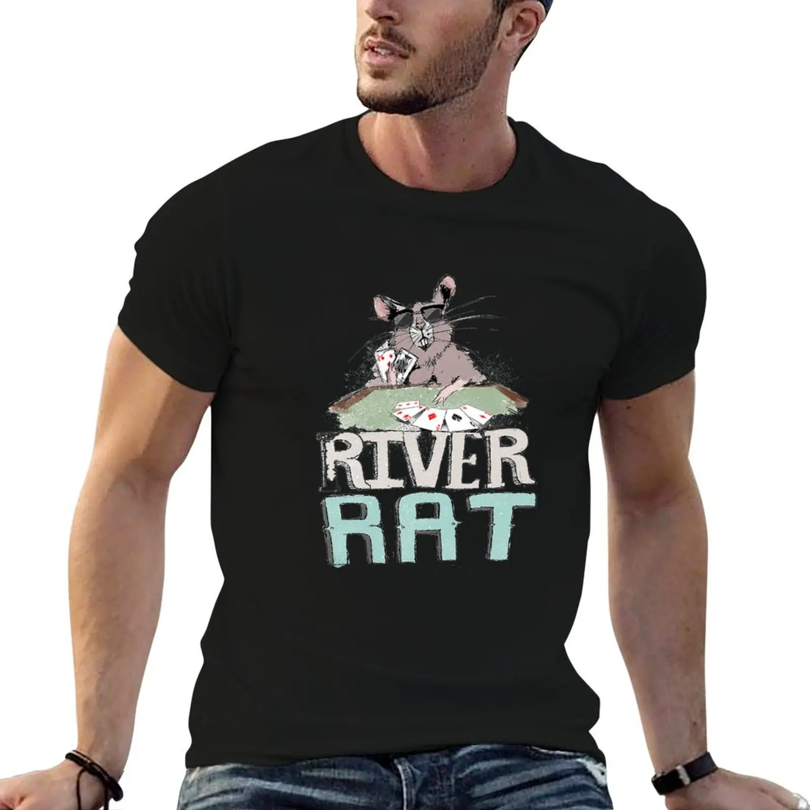 

Poker T Shirt River Rat T-Shirt cotton t shirts high quality t shirts for man cotton funny printed shirts for man T-shirt