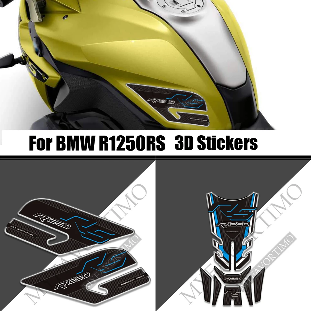 Motorcycle Tank Pad Grips Gas Fuel Oil Kit Knee Fish Bone Protection Stickers Decals For BMW R1250RS R 1250 RS R1250