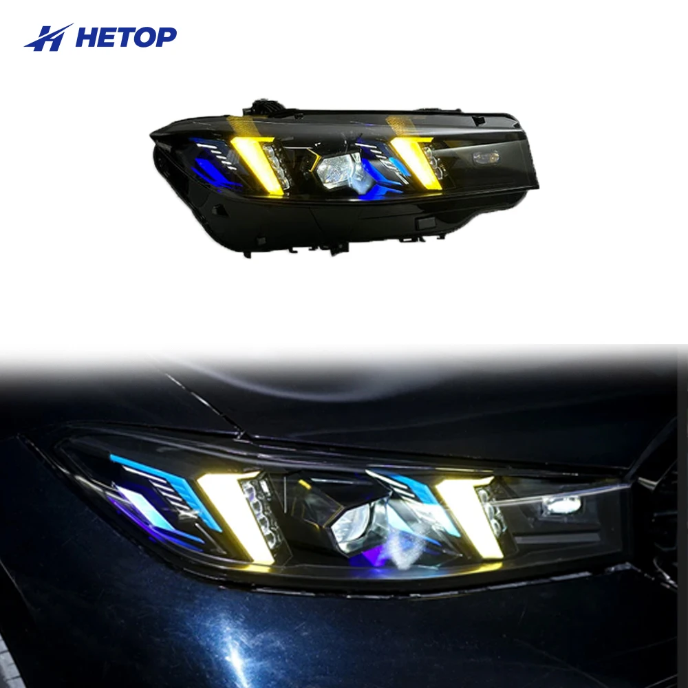 

HETOP G20 2018-2025 3 Series Snake Dual Color Yellow and White Upgrade Fang Shaped LED DRL Laser Lens for BMW Laser Headlight