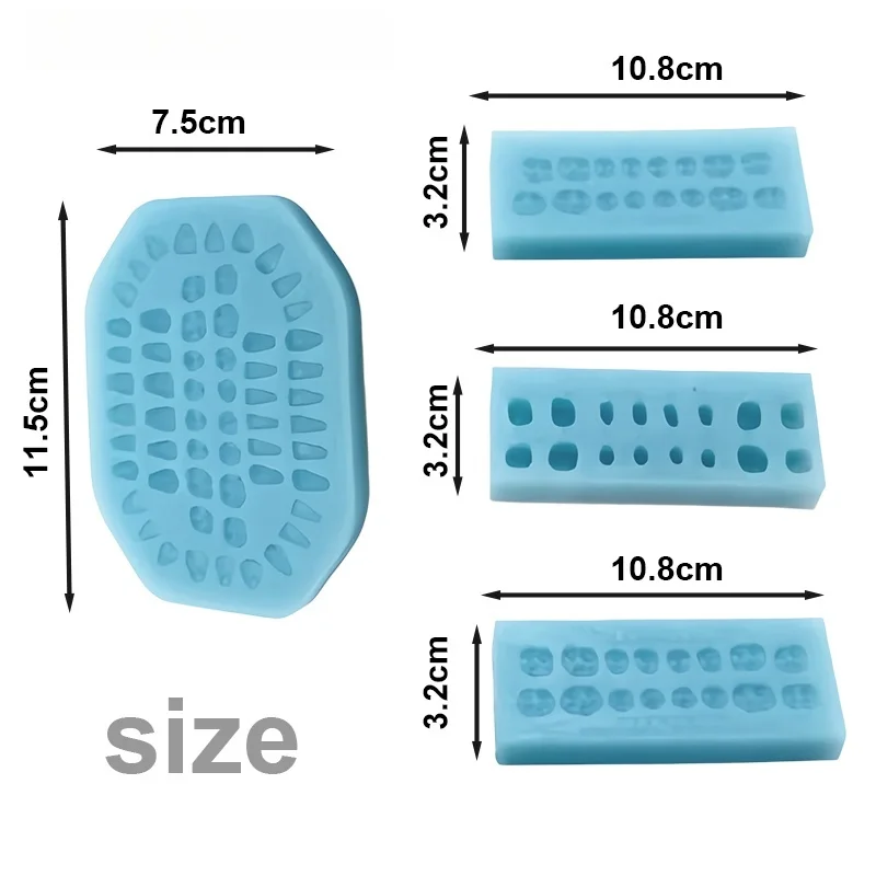 1Set Professional Silicone Lab Maxill of Facial Formwork Teeth Former Mould  Casting Crown Bridge Making Mold Tools