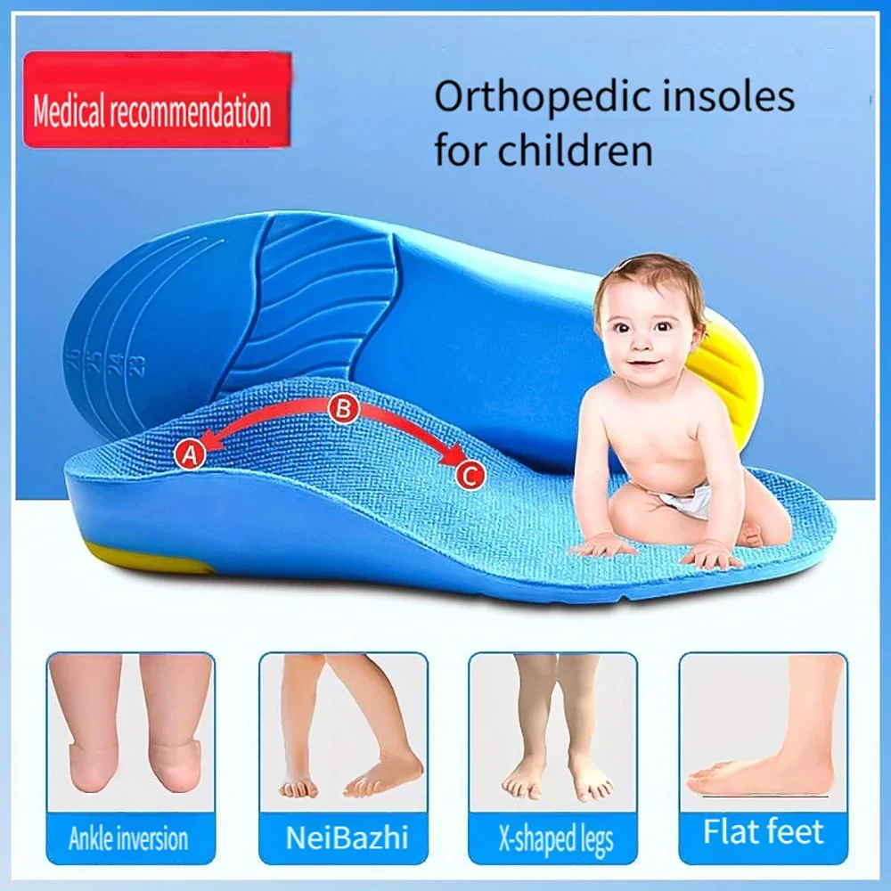 Kids Children Orthotics Insoles for Flat Feet Arch Support Correction foot Care for Kid Orthopedic Insole Soles Shoes Inserts