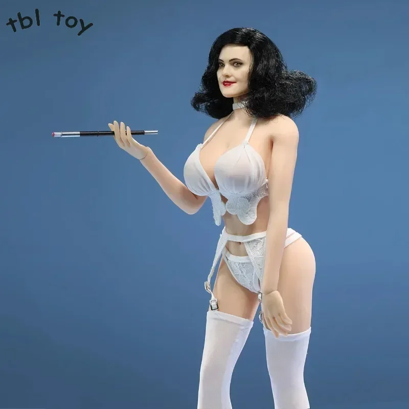 

1/6 Scale Black White Lace Underwear with Sling Stockings Lingerie Model for 12" Female Soldier Clothes Action Figure Doll