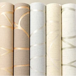 53cm European Style Non-woven Fabric Room Decor Background Wall Wallpaper Simple Modern 3D Curve Stripe Stickers Home Decoration