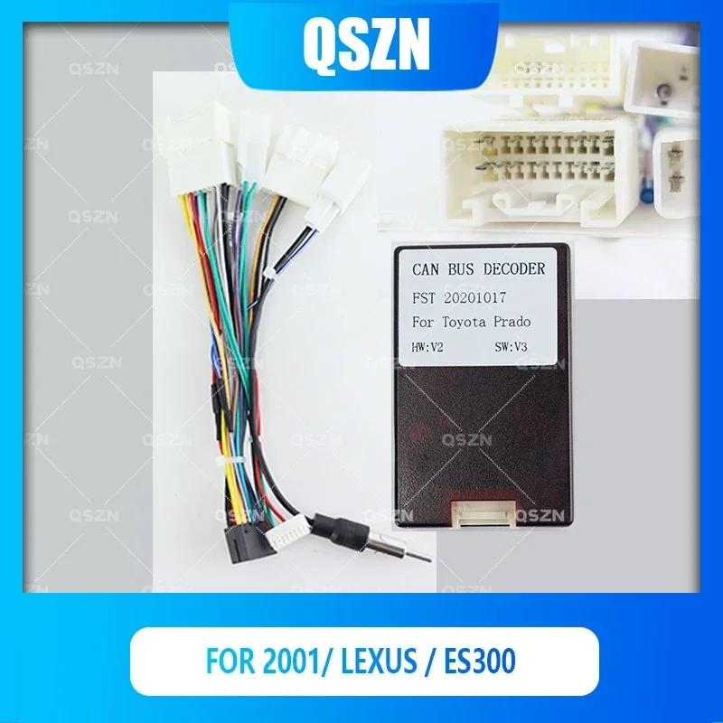 

QSZN Android DVD Canbus Box For 2001/ Lexus / ES300/RX300/RX330/RX350 Harness Wiring Cables Car Radio stereo Power cables