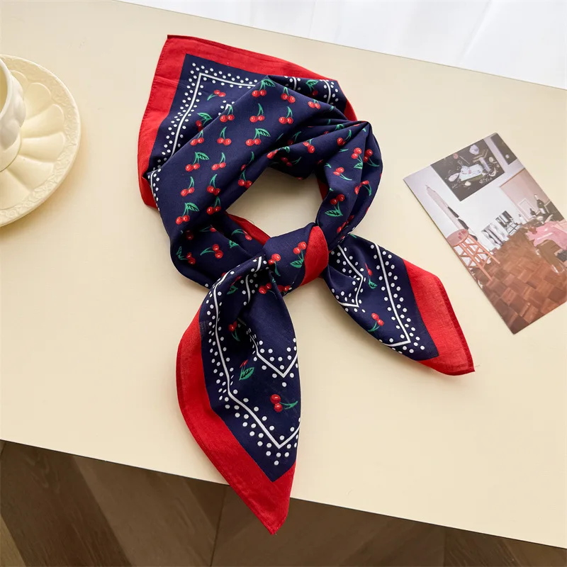 

Cotton Luxury Scarf Hijab Female Turban Headscarf Shawl Wraps Bandana Headband Windproof Neckerchief Handkerchief Square Print