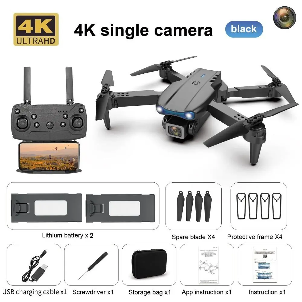 High Quality E88 E99 Mini 4K HD Camera Single/Dual RC Helicopter WiFi FPV Wide-Angle HD Altitude Hold Foldable Quadcopter