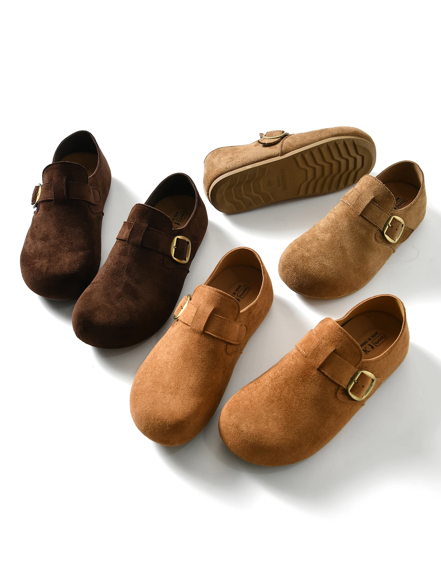 

Men's Retro Slip-On Anti-Slip Casual Shoes Vintage Birkenshoes Soft Nubuck Easy Wear Spring New Style Comfortable Flat Heel