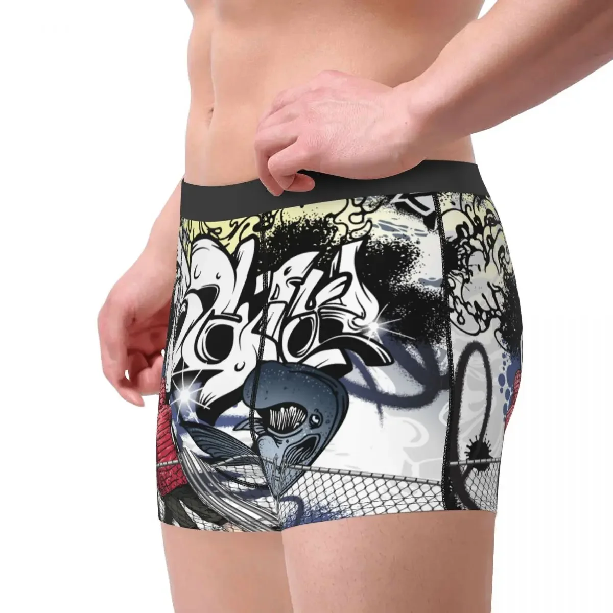 Pantaloncini Boxer personalizzati Graffiti Street Art per Homme mutandine intimo stampate in 3D Sexy slip mutande traspiranti