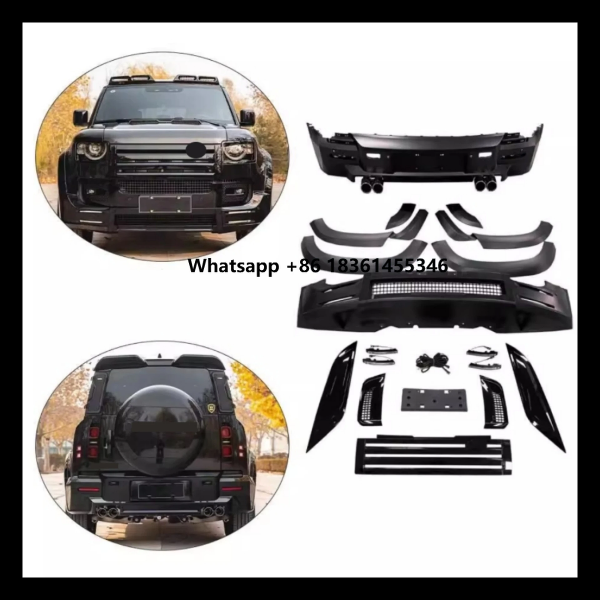 

for Defender 90 110 20-23 Modified New Style Front Rear Bumper Grille Wheel Eyebrow Assembly Car Body Kit