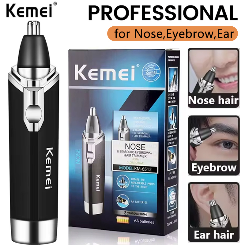 Kemei professional nose hair trimmer beard trimer mens eyebrow nose trimmer for nose and ear cleaner hair removal machine