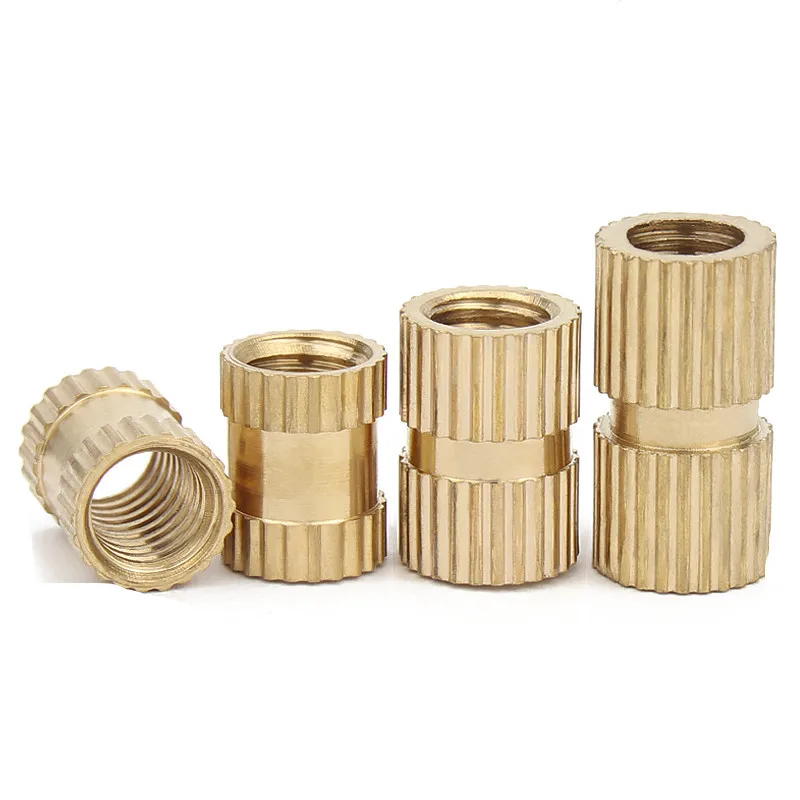 Inserts filetés moletés en laiton, insert Braas, m1.4, M2, M2.5, M3 figuré, M5, M6, M8, moulage par injection, kg, 100 pièces, 50 pièces, 20 pièces,