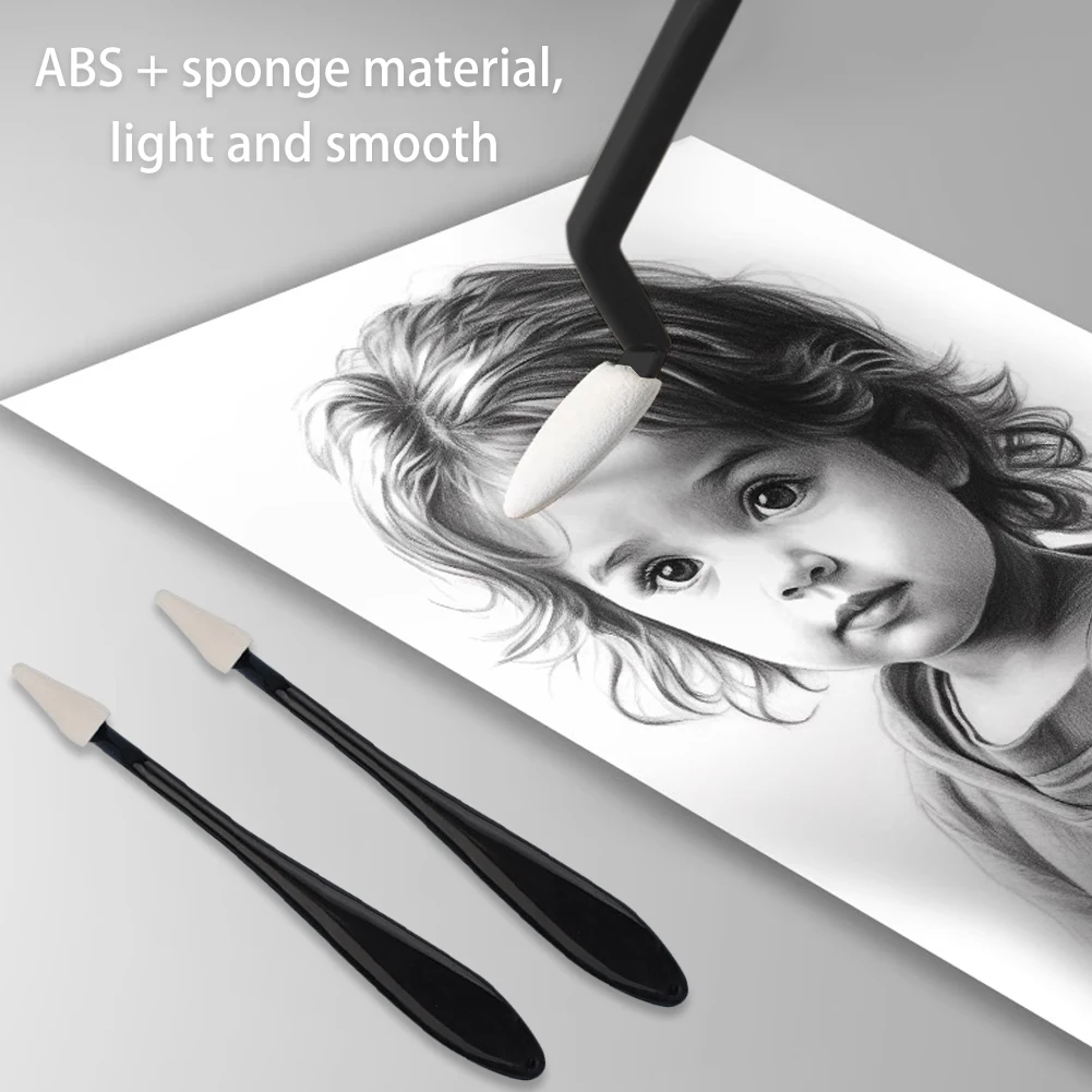 Juego de lápices de borrador de detalle para estudiantes, papel práctico de artista, licuadoras de arte, limpiaparabrisas de bocetos, cabezales de esponja de repuesto portátiles, 33 piezas