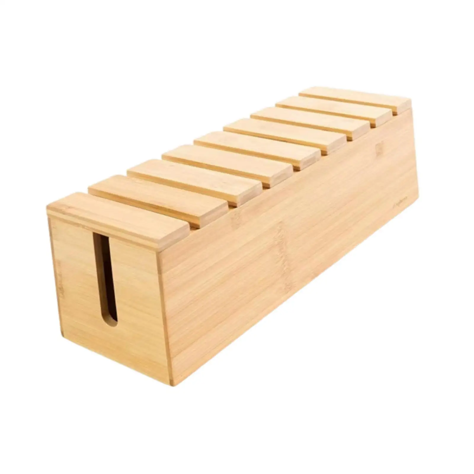 Extension Cord Concealer Wood Cable Organizer Storage Box for Electronics Office Desk Wire Management