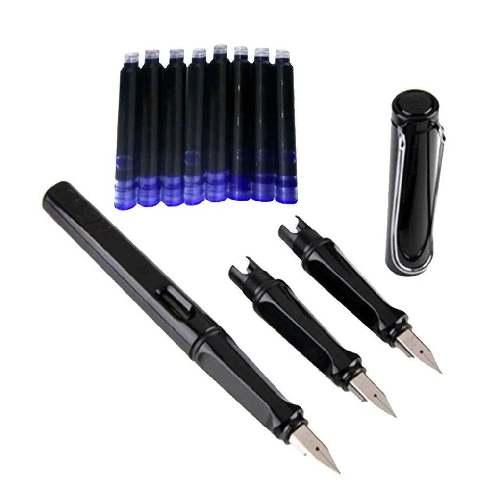 

Перьевая ручка с возможностью заправки, наконечник 0,5 мм/0,38 мм, высококачественный картридж с чернилами, прочная, для школы и офиса