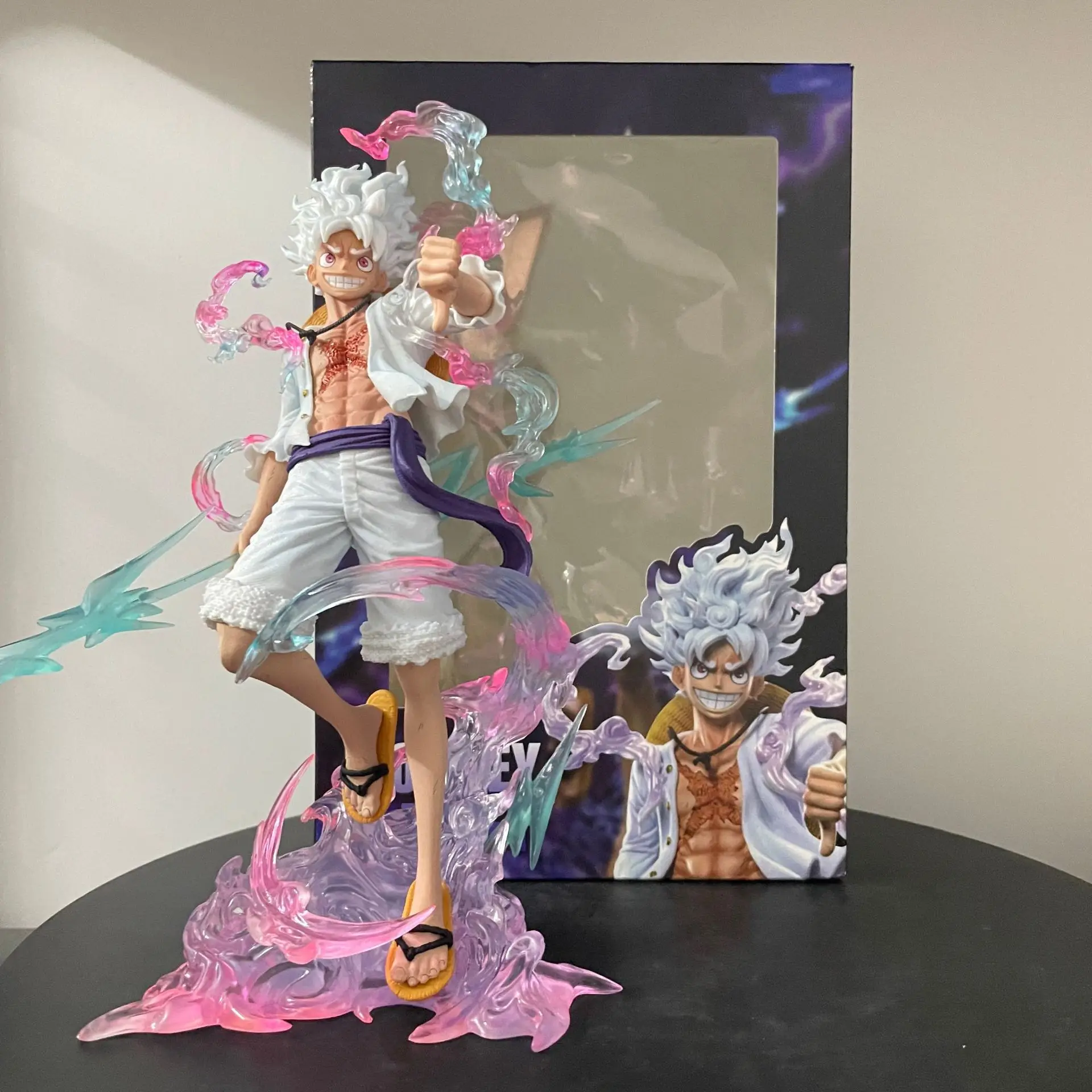 

NEW One Piece Luffy Nika Sun God Thunder In Hand Anime Figure Model Gk Statue Collection Desktop Decoration Ornament Toy Gift