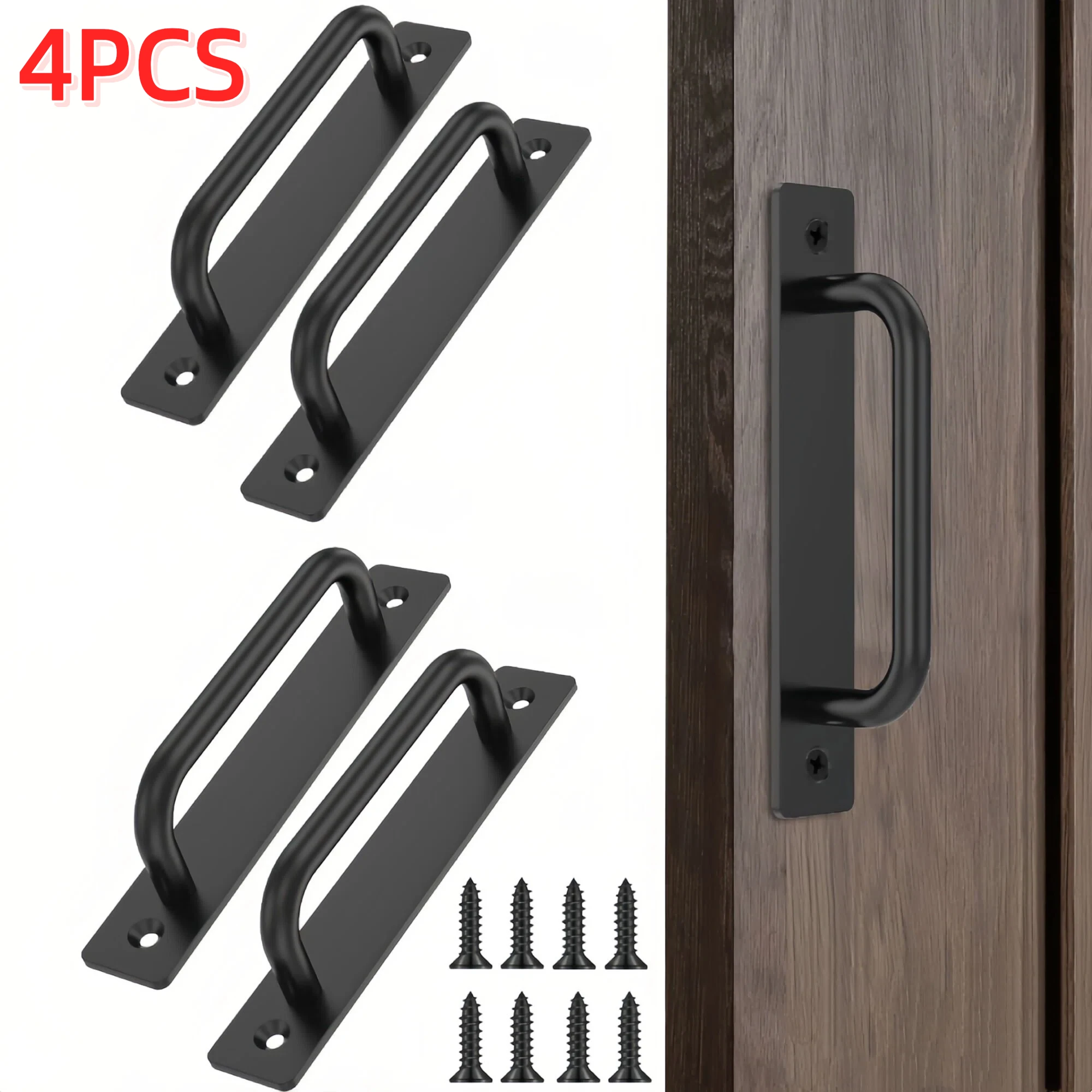 

4 шт., дверная ручка шкафа, 5 дюймов, центральное квадратное отверстие, сверхмощная ручка для ворот из алюминиевого сплава с винтом для кухни, ванной комнаты, дверная ручка