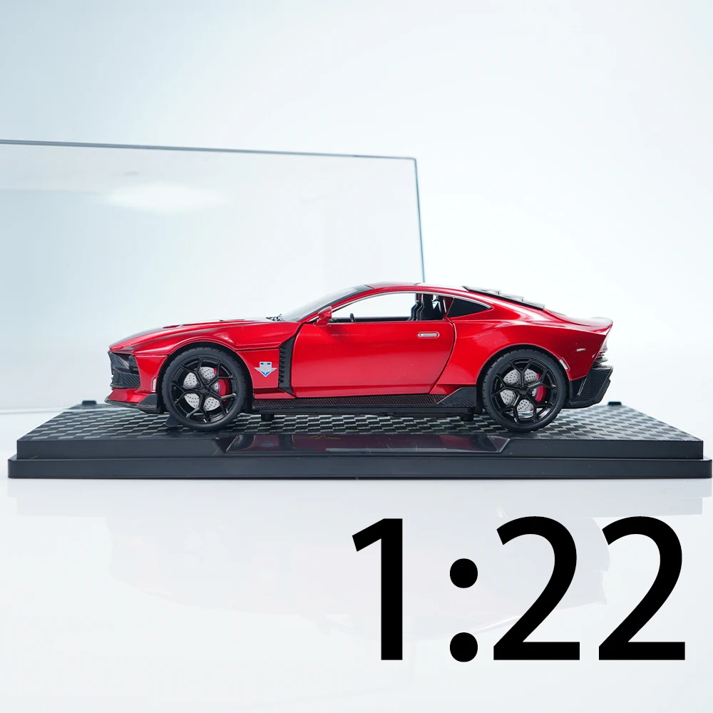Modelo de carro de brinquedo de liga de quatro portas vermelho legal em escala 1:2, tem uma função pull-back e vai correderá! Música leve integrada, detalhes requintados, cheio de textura, é adequado para exibição, é uma ótima escolha para fãs de carros para coletar e presentes!