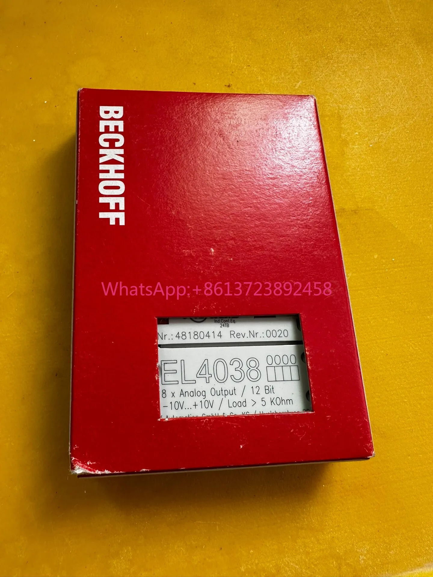 

Beckhoff module EL4038 is brand new and original, high quality