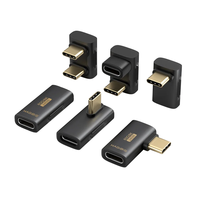 Hagibis USB C auf C Adapter 90 Grad rechtwinkliger Konverter 80 Gbit/s USB4 Datenkabelverlängerung für Thunderbolt 5/4 iPhone 17 Laptop
