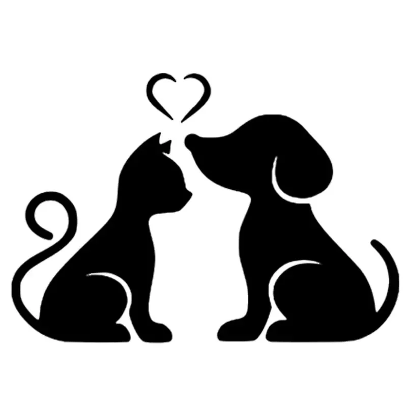 15*10.4 سم القط والكلب الحيوانات الأليفة على شكل نافذة الوفير دراجة نارية ملحق ديكور الفينيل ملصق سيارة مقاوم للماء #1