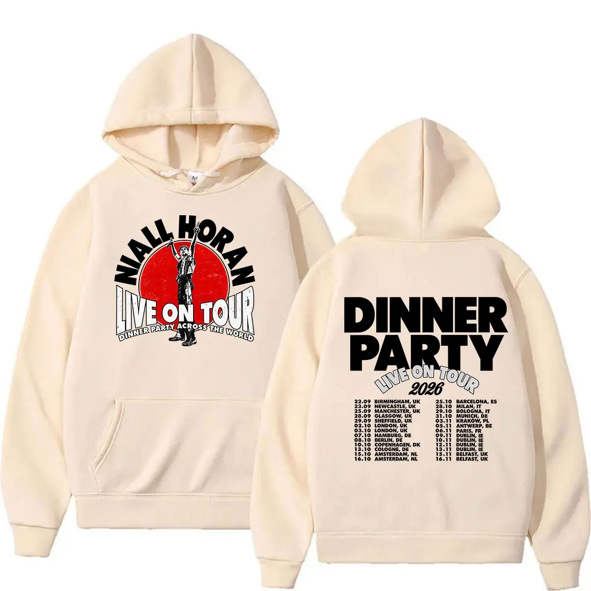 Niall Horan Dinner Party Live on Tour 2026 Hoodie Herren Damen Vintage Langarm Mode Sweatshirt Lose Kleidung Pullover Kapuzenpullover – Detail 6