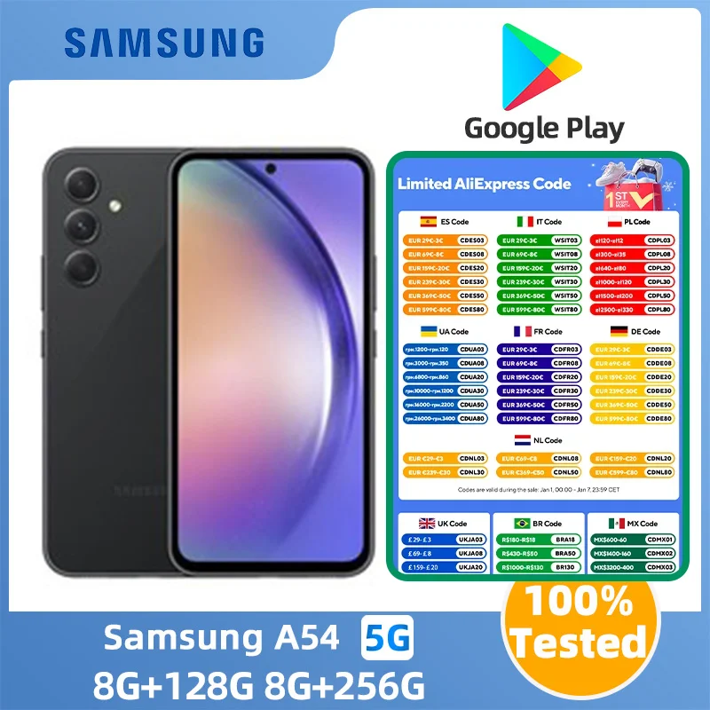 Samsung Galaxy A54 5g Android mobie phone 6.4inch  AMOLED Screen  Exynos good contion NFC Unlocked  Used Phone