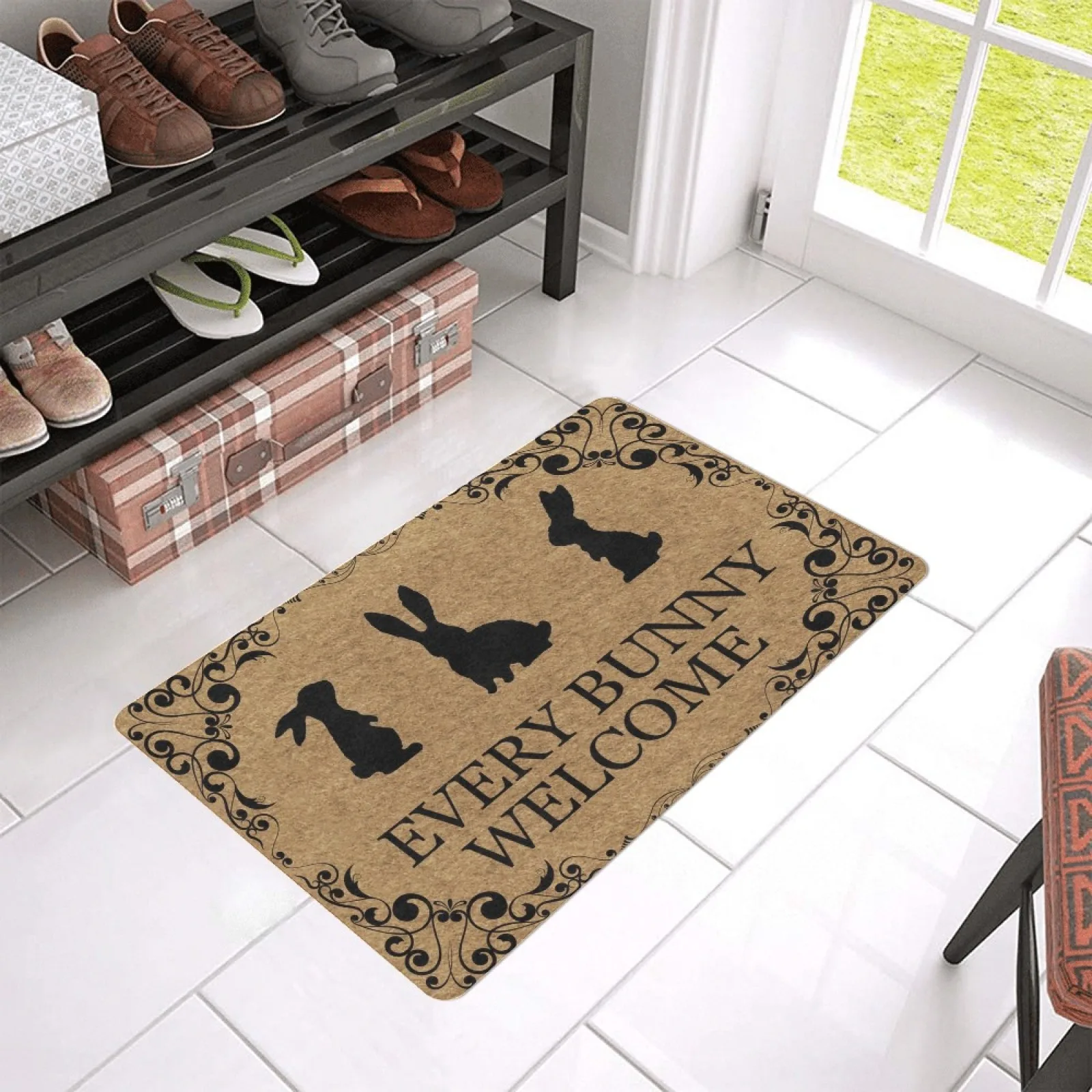 Every Bunny  Welcome Door Mat , Rubber Non-Slip Floor Mat, Entrance Rug, Front Doormat, House Entrance Mat