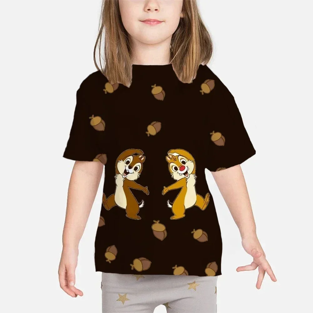 Chip&Dale 3D Printed Tshirts for Boys Girls Tops Children Short Sleeve Fashion Cartoon T-shirt Boy Girl Tees Baby Kids T-shirt