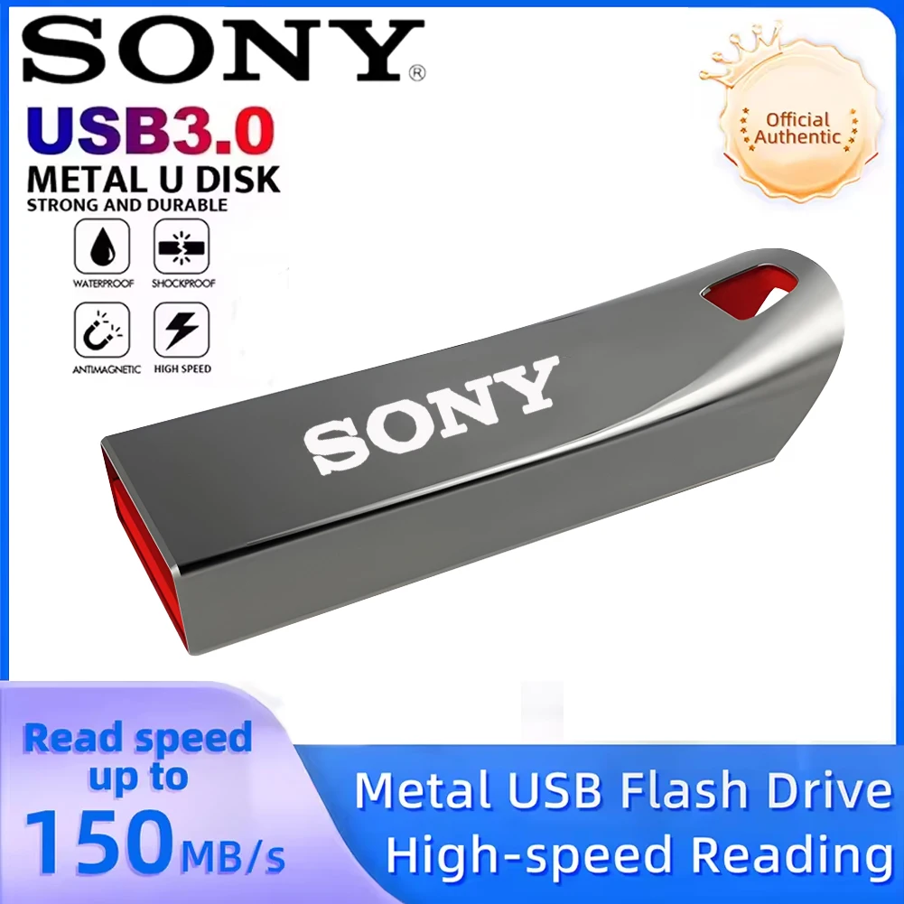 SONY Pen Drive 2TB High Speed Flash Memory Stick Metal Pendrive 1TB USB 3.0 Flash Drive 512GB Storage Device U Disk for PC