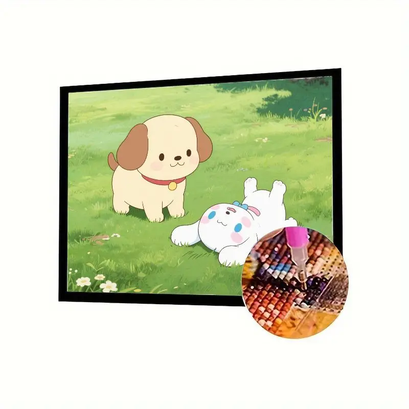 

1 шт. Kawaii мультфильм собака и пушистый друг 5D комплект алмазной живописи, полная дрель DIY сверкающее искусство животных для расслабляющего домашнего декора, Str