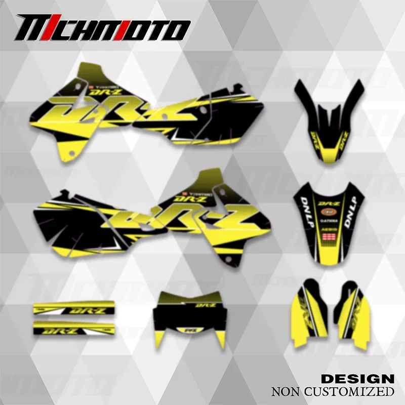 MCHMFG ملصقات رسومات كاملة لخلفية الدراجة النارية اسم رقم مخصص لسوزوكي 2000-2020 DRZ400 SM S E DRZ 400 SM S E #1
