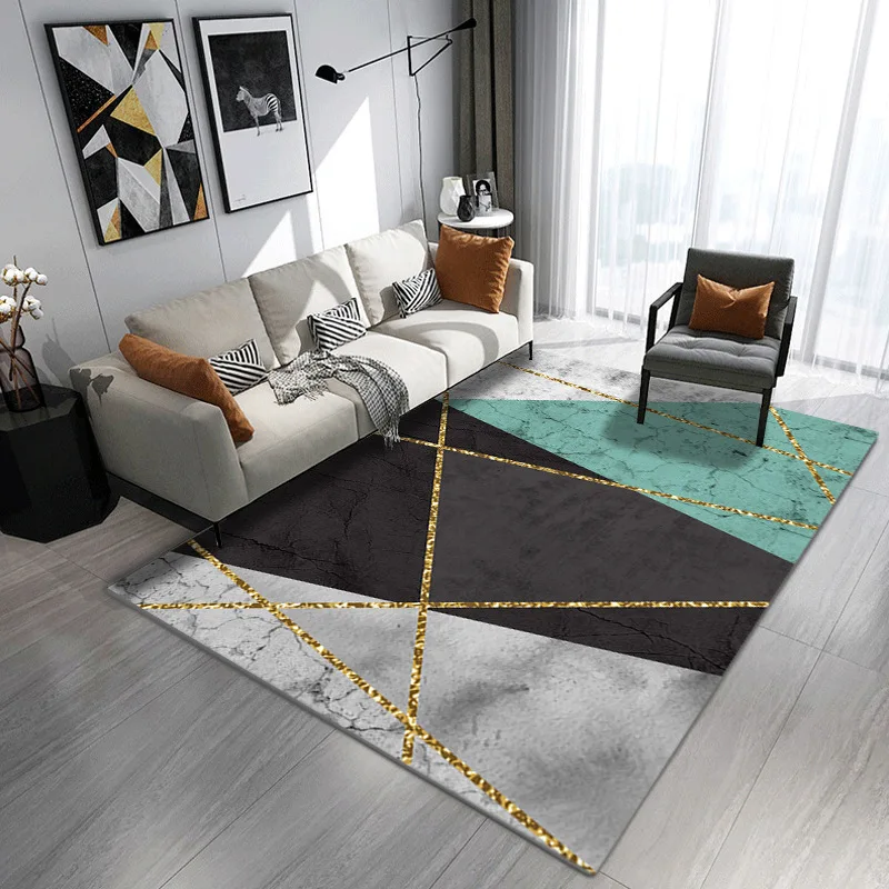 Luxury Nordic Carpet Living Room Thickened Fluffy Bedroom Rugs Minimalist Abstraction Lounge Lobby Floor Mats Plush Carpets