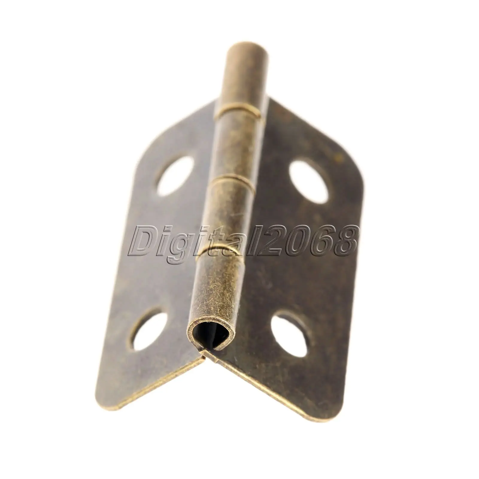 12pcs Antique Brass Mini Hinges Connectors for Cabinet Drawer Crafts Wooden Box Jewelry Gift Case with Mounting Screws 19mm*16mm