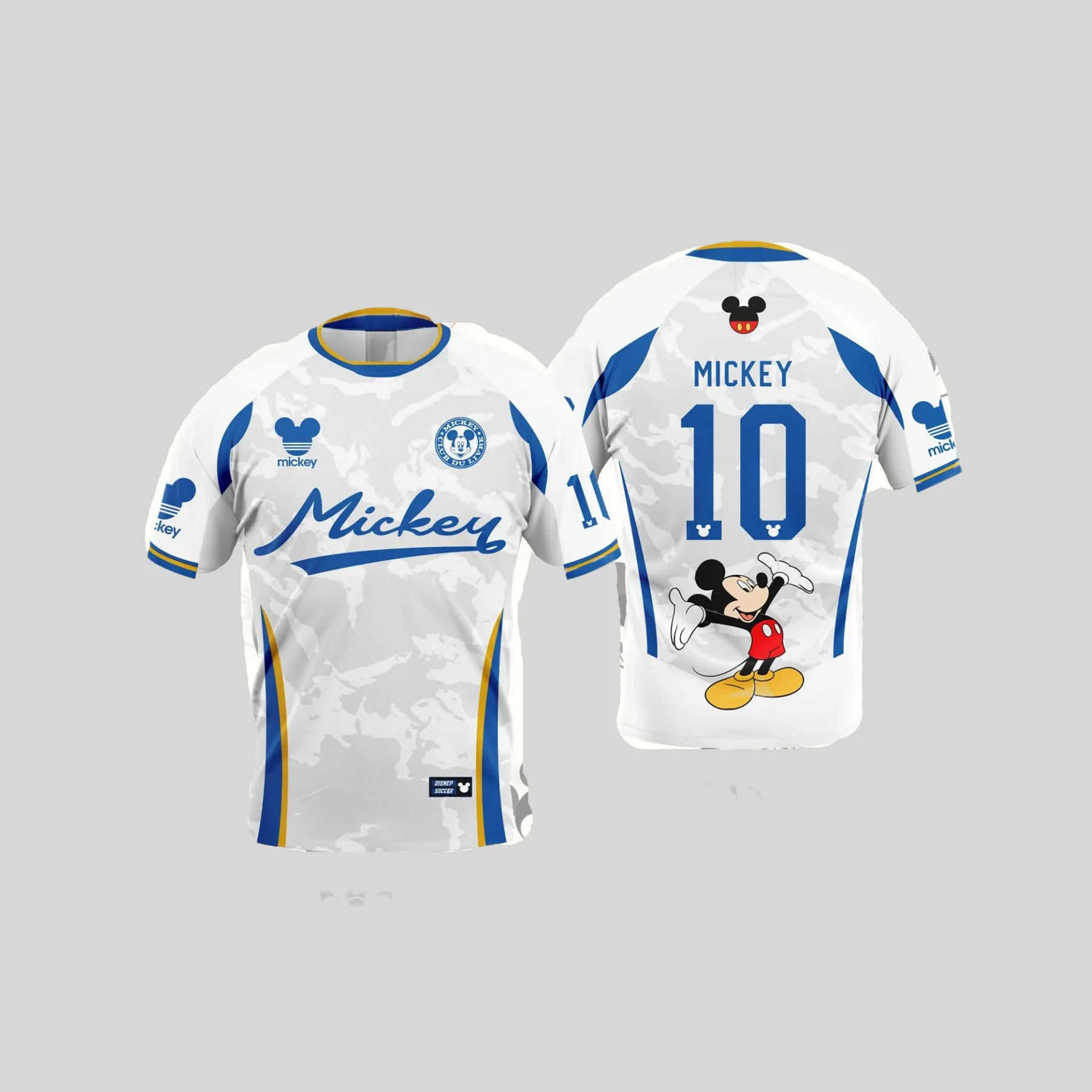 

Новая летняя футболка Disney Mickey Mouse No.10 2026 года, футбольная майка, быстросохнущие футболки с короткими рукавами, повседневные спортивные топы для детей/взрослых