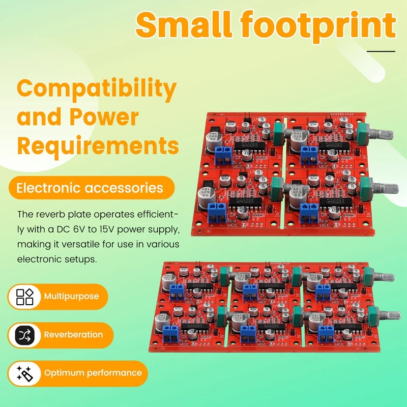10PCS PT2399 Microphone Reverb Plate Reverberation Board No Preamplifier For DC 6V-15V