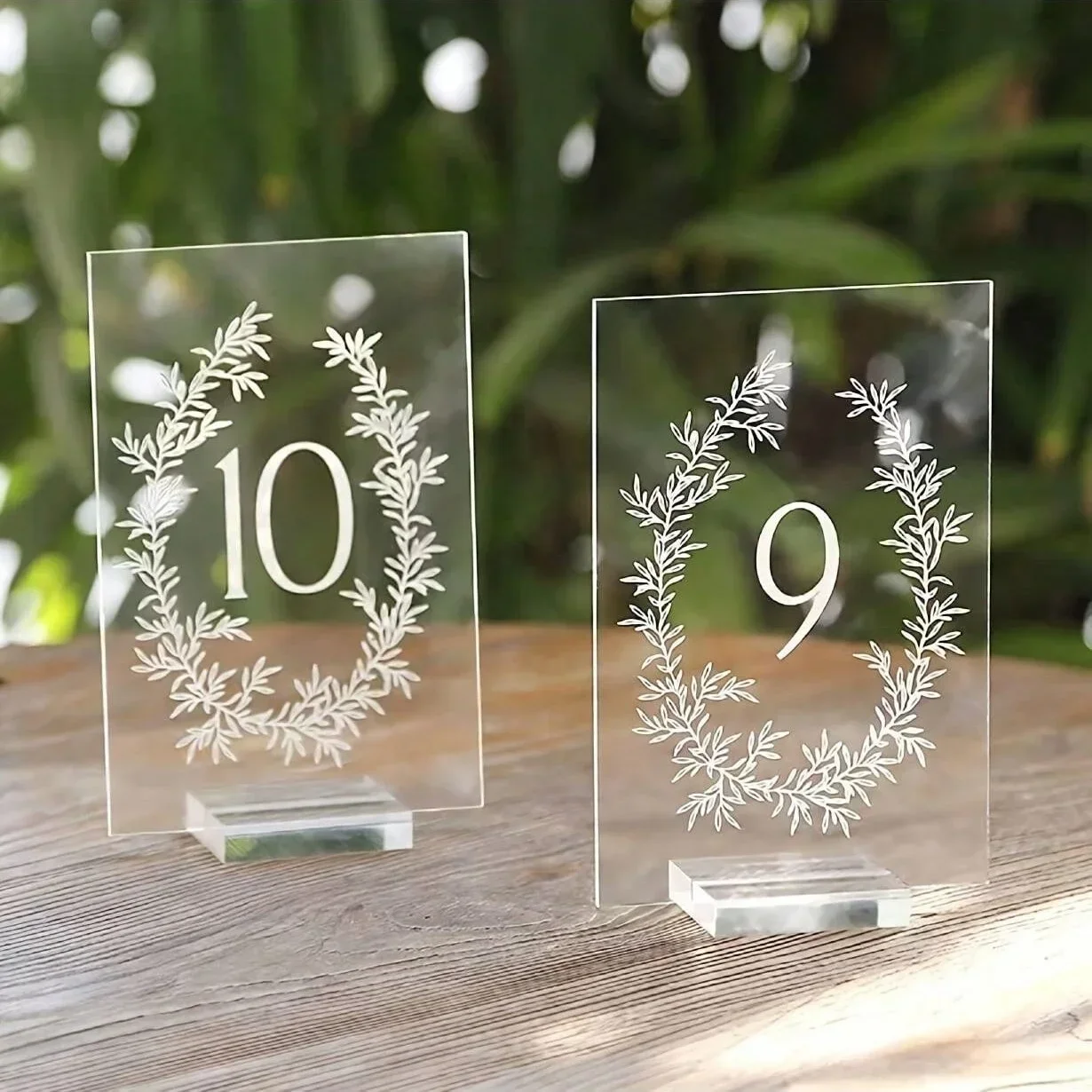 Klare Bogen-Tischnummern für Hochzeit, 10,2 x 15,2 cm, gewölbte Acryl-Tischnummern 1–20, mit Acrylständer, klares Acryl-Bogen-Tableto
