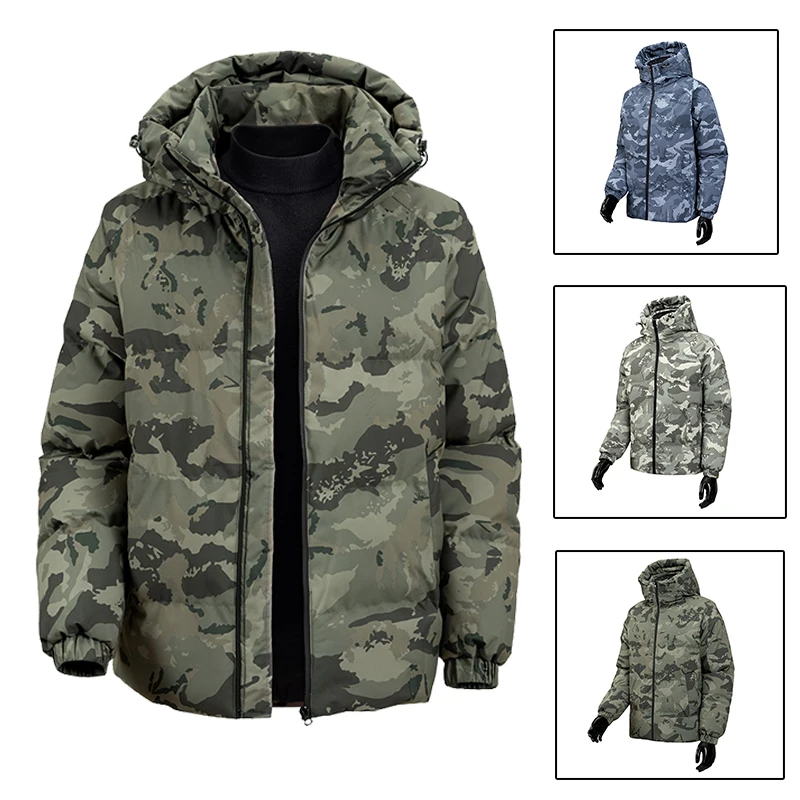 

2025 New Autumn And Winter Thick Men's Hooded Jacket Fashion Trend Army Tactical Camouflage Hoodie Coat Warm Windproof Jackets