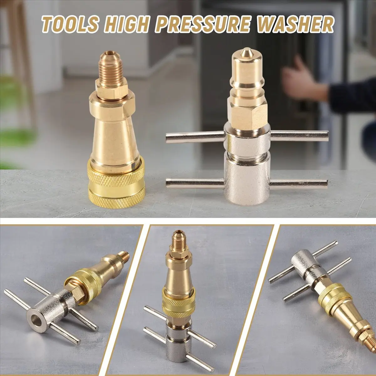 [N88R] Tools High Pressure Washer 1/4 inch FNPT Refrigerator Quick Coupling Brass Washer Quick Connect Plug