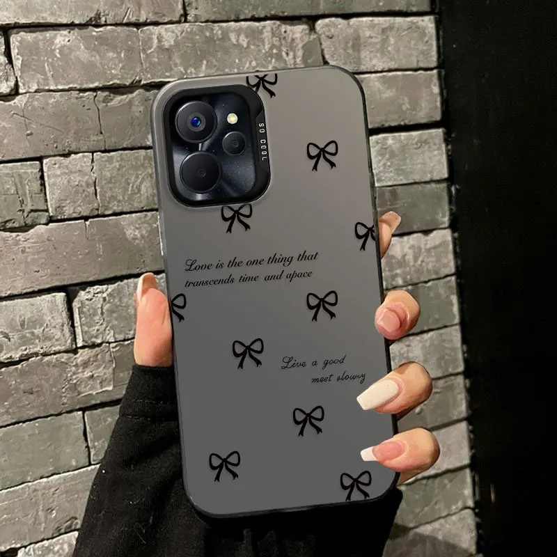 INS 블랙 활 매듭 패턴 전기도금 IMD 케이스, OPPO Realme 12 11 10 Pro Plus 9 8 6 5 용, 충격 방지 하드 PC 휴대폰 커버 Capa