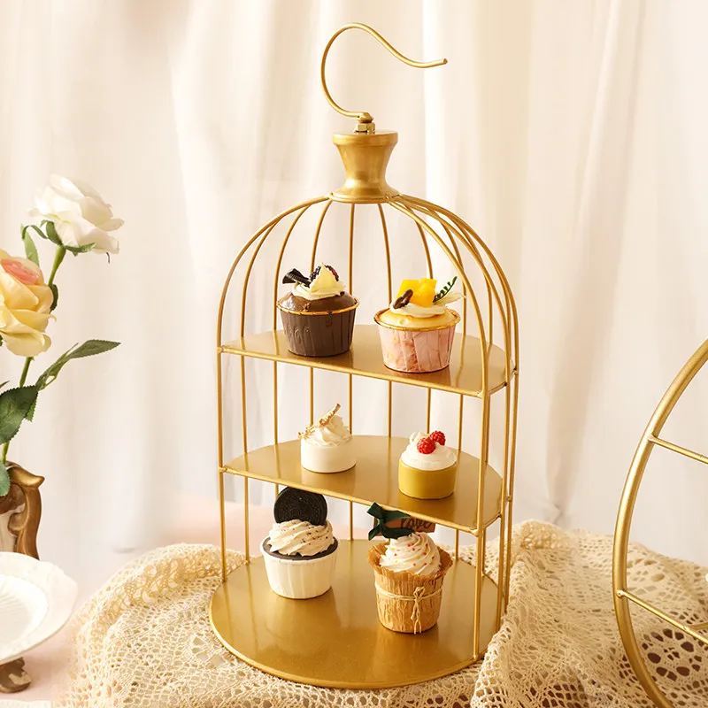 Iron Cake Stand Party Tray Dessert Stand Pastry Plate Multi-layer Display