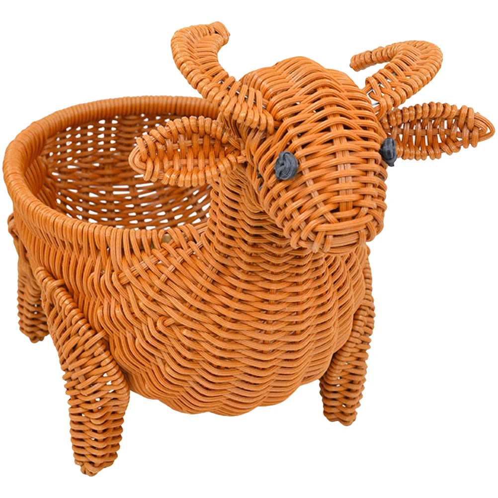 

Woven Storage Basket Shallow Brown Small Size Reliable Snack Fruit Vegetable Dessert Household Egg Basket Daily Use