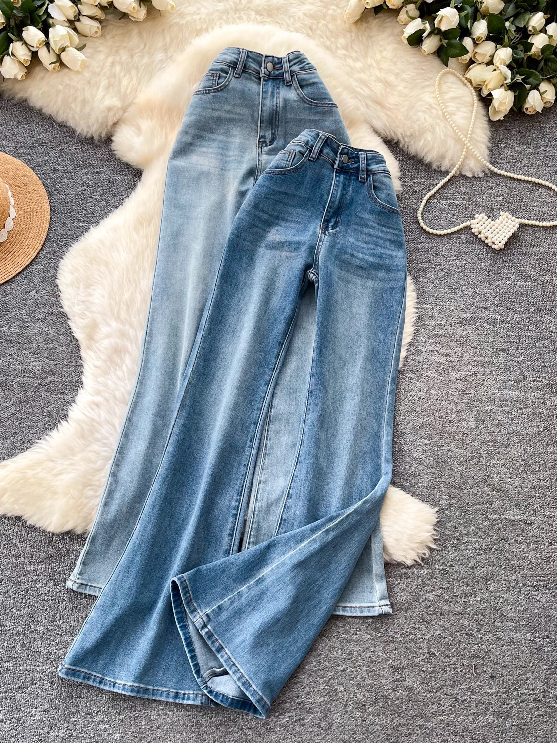 

Casual High Waist Loose Women's Jeans Summer Dark Wash Stretchable Four Seasons Slimming Personality Pants for Ladies